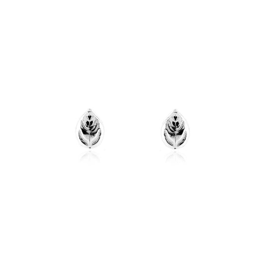 Glade Leaf Stud Earrings - Sterling Silver Stud Earrings