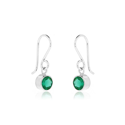 Celeste Lab-Grown Emerald Drop Earrings - Sterling Silver Drop Earrings