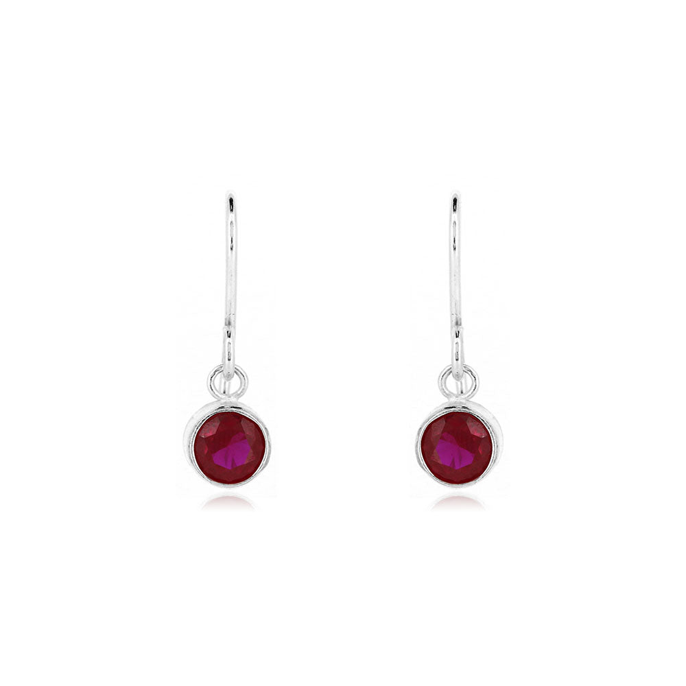 Celeste Lab-Grown Ruby Drop Earrings - Sterling Silver Drop Earrings