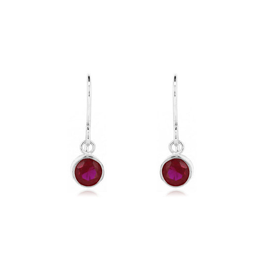 Celeste Lab-Grown Ruby Drop Earrings - Sterling Silver Drop Earrings