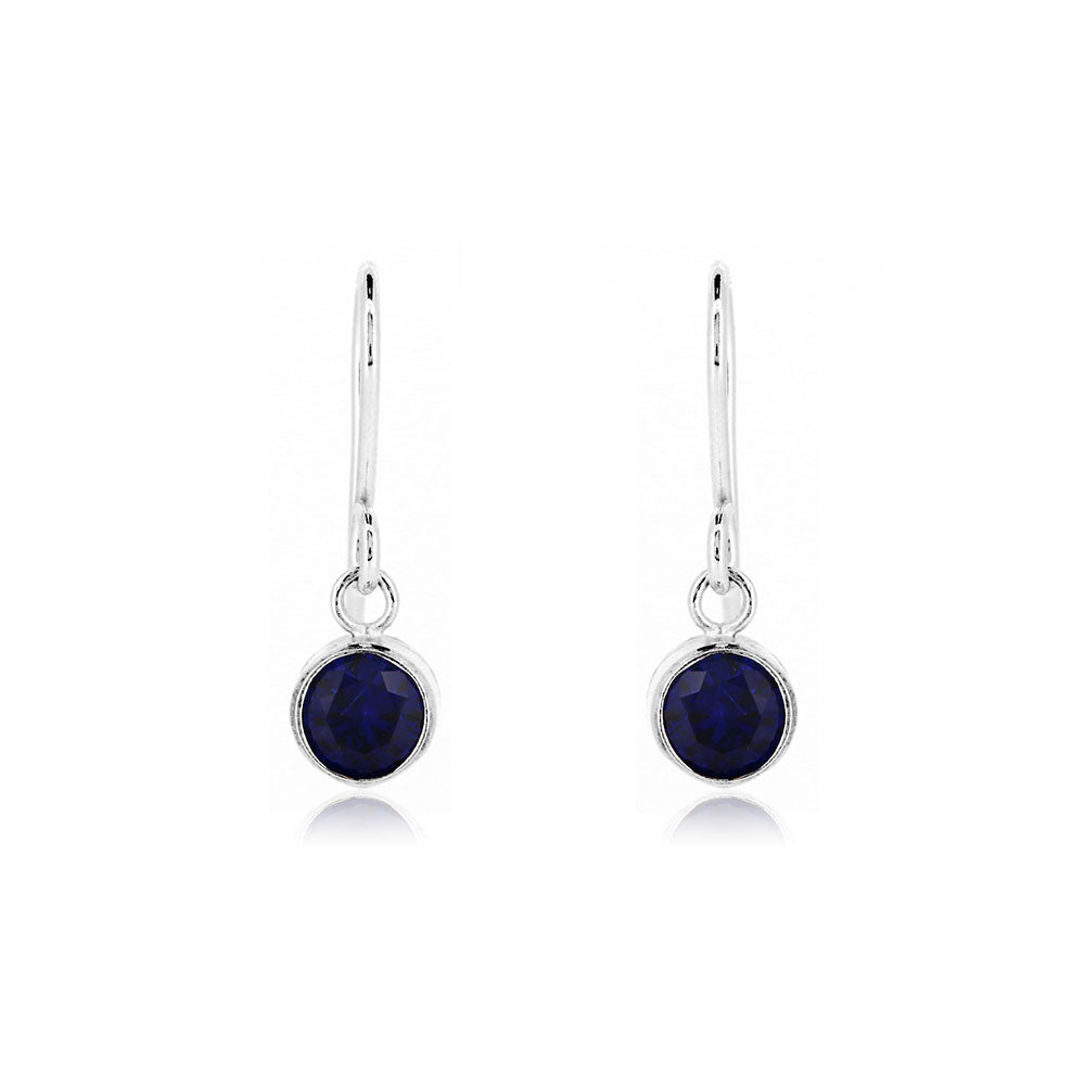 Celeste Lab-Grown Sapphire Drop Earrings - Sterling Silver Drop Earrings