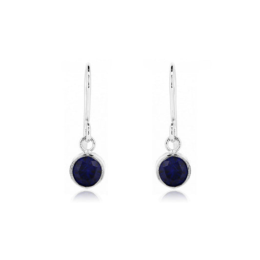 Celeste Lab-Grown Sapphire Drop Earrings - Sterling Silver Drop Earrings