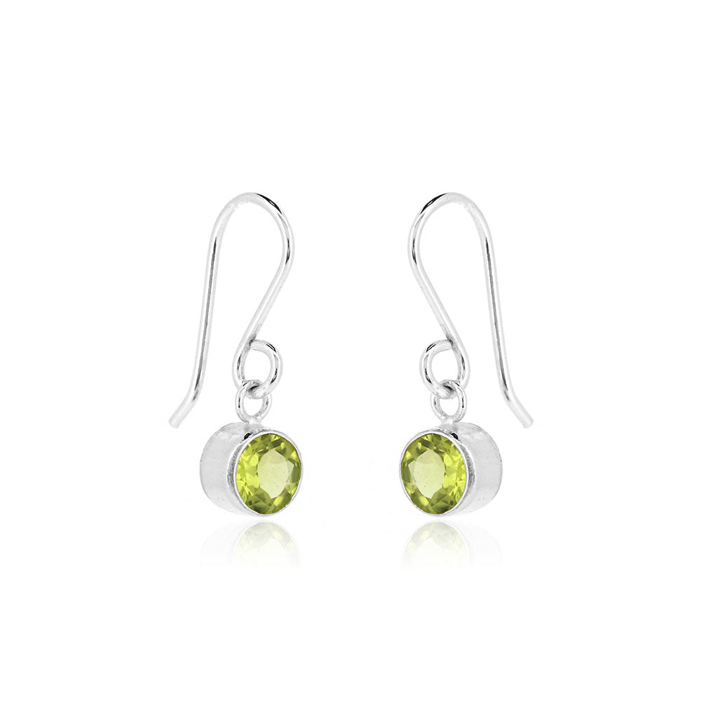 Celeste Peridot Drop Earrings - Sterling Silver Drop Earrings