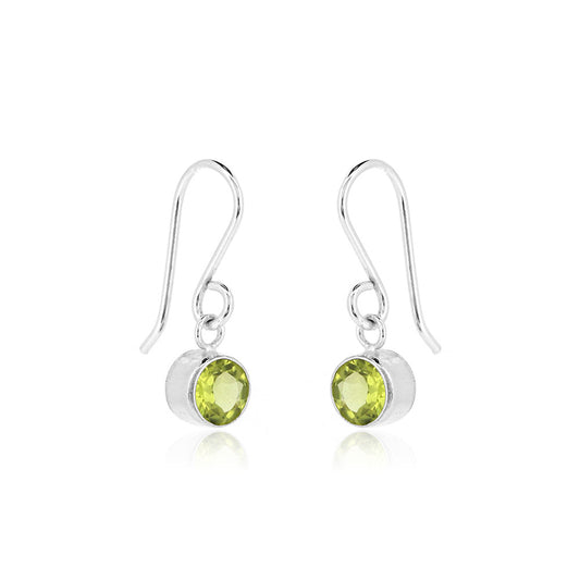 Celeste Peridot Drop Earrings - Sterling Silver Drop Earrings