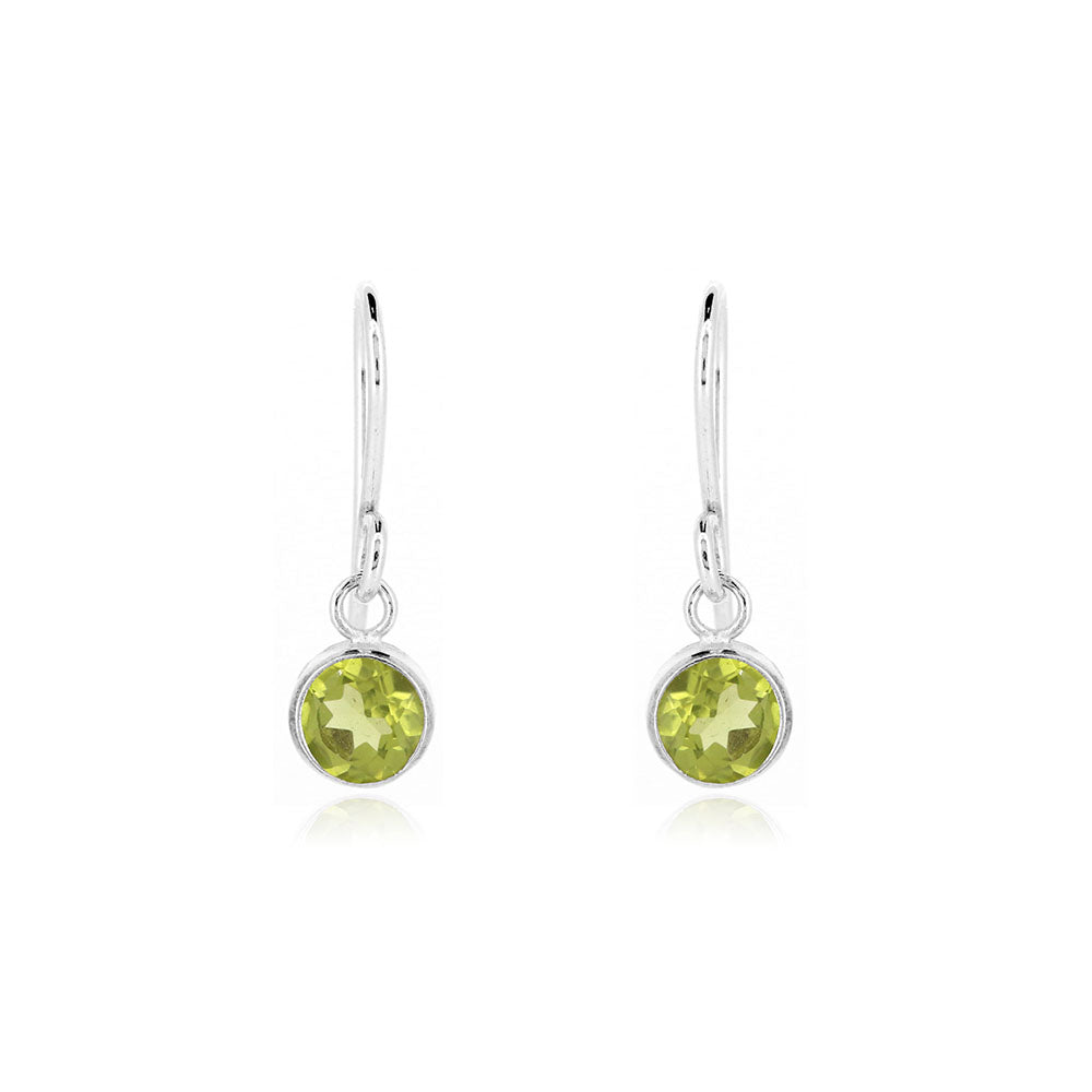 Celeste Peridot Drop Earrings - Sterling Silver Drop Earrings