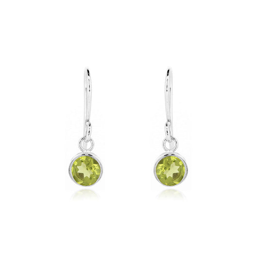 Celeste Peridot Drop Earrings - Sterling Silver Drop Earrings