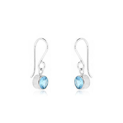 Celeste Swiss Blue Topaz Drop Earrings - Sterling Silver Drop Earrings