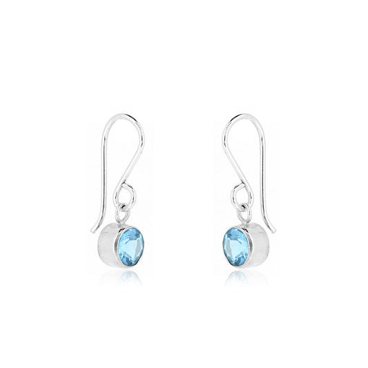 Celeste Swiss Blue Topaz Drop Earrings - Sterling Silver Drop Earrings