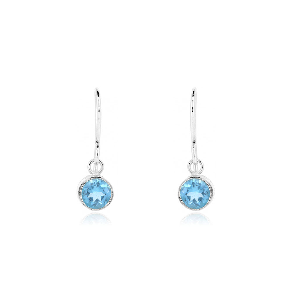 Celeste Swiss Blue Topaz Drop Earrings - Sterling Silver Drop Earrings