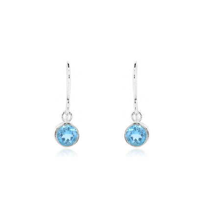 Celeste Swiss Blue Topaz Drop Earrings - Sterling Silver Drop Earrings