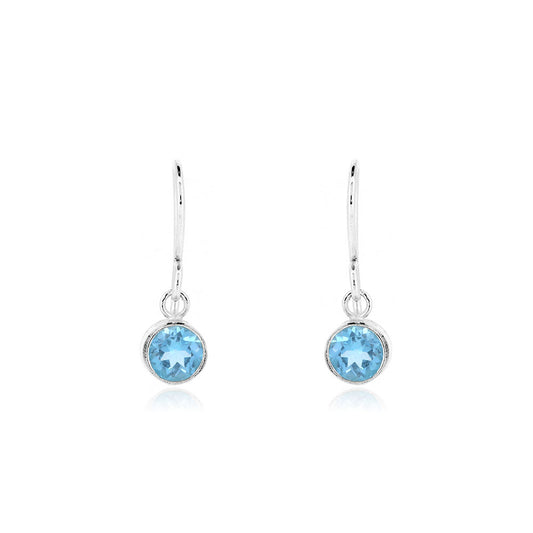 Celeste Swiss Blue Topaz Drop Earrings - Sterling Silver Drop Earrings