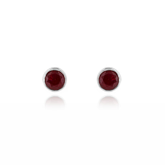 Celeste Lab-Grown Ruby Stud Earrings - Sterling Silver Stud Earrings