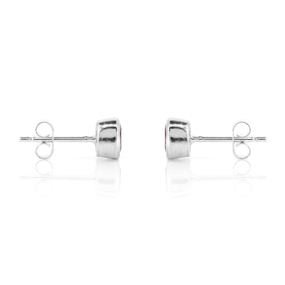 Celeste Lab-Grown Ruby Stud Earrings - Sterling Silver Stud Earrings