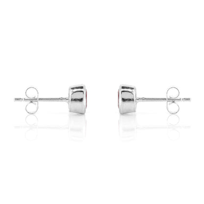 Celeste Lab-Grown Ruby Stud Earrings - Sterling Silver Stud Earrings