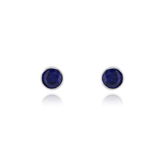 Celeste Lab-Grown Sapphire Stud Earrings - Sterling Silver Stud Earrings