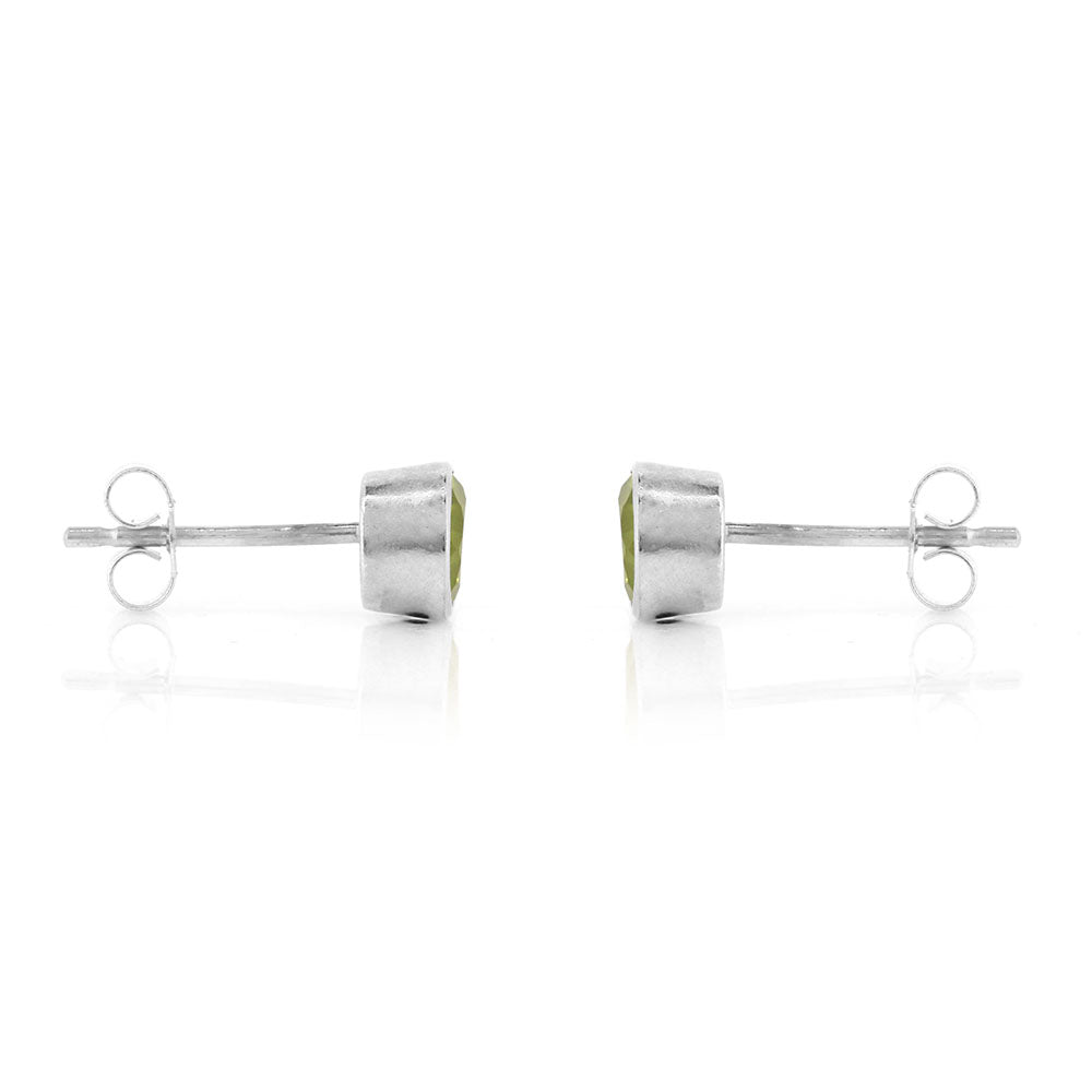 Celeste Peridot Stud Earrings - Sterling Silver Stud Earrings