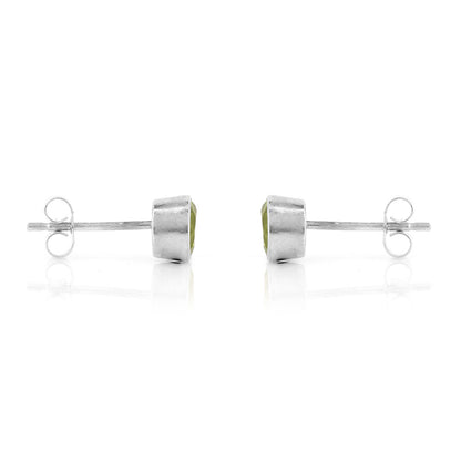 Celeste Peridot Stud Earrings - Sterling Silver Stud Earrings
