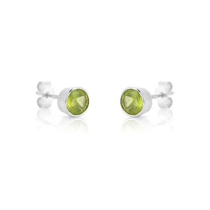 Celeste Peridot Stud Earrings - Sterling Silver Stud Earrings