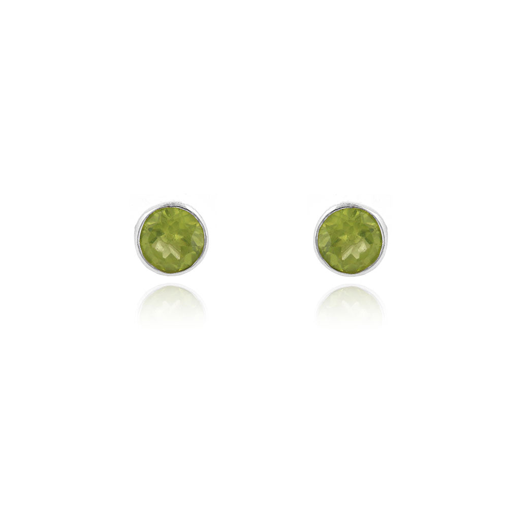 Celeste Peridot Stud Earrings - Sterling Silver Stud Earrings