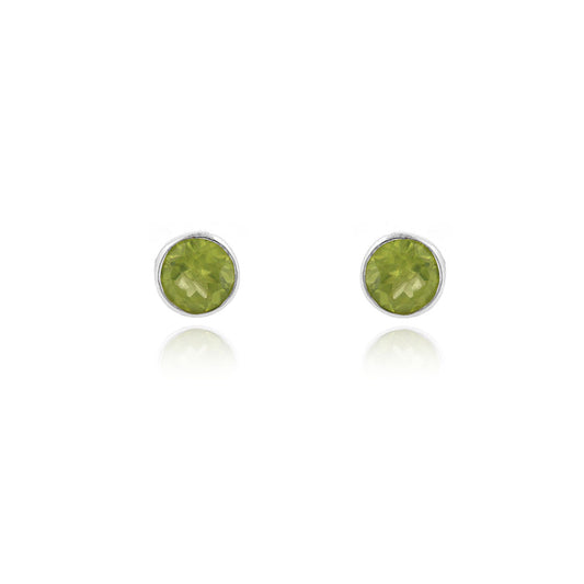 Celeste Peridot Stud Earrings - Sterling Silver Stud Earrings
