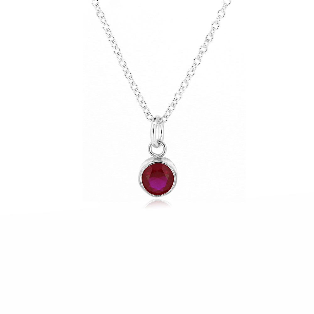 Celeste Lab-Grown Ruby Necklace - Sterling Silver Necklace