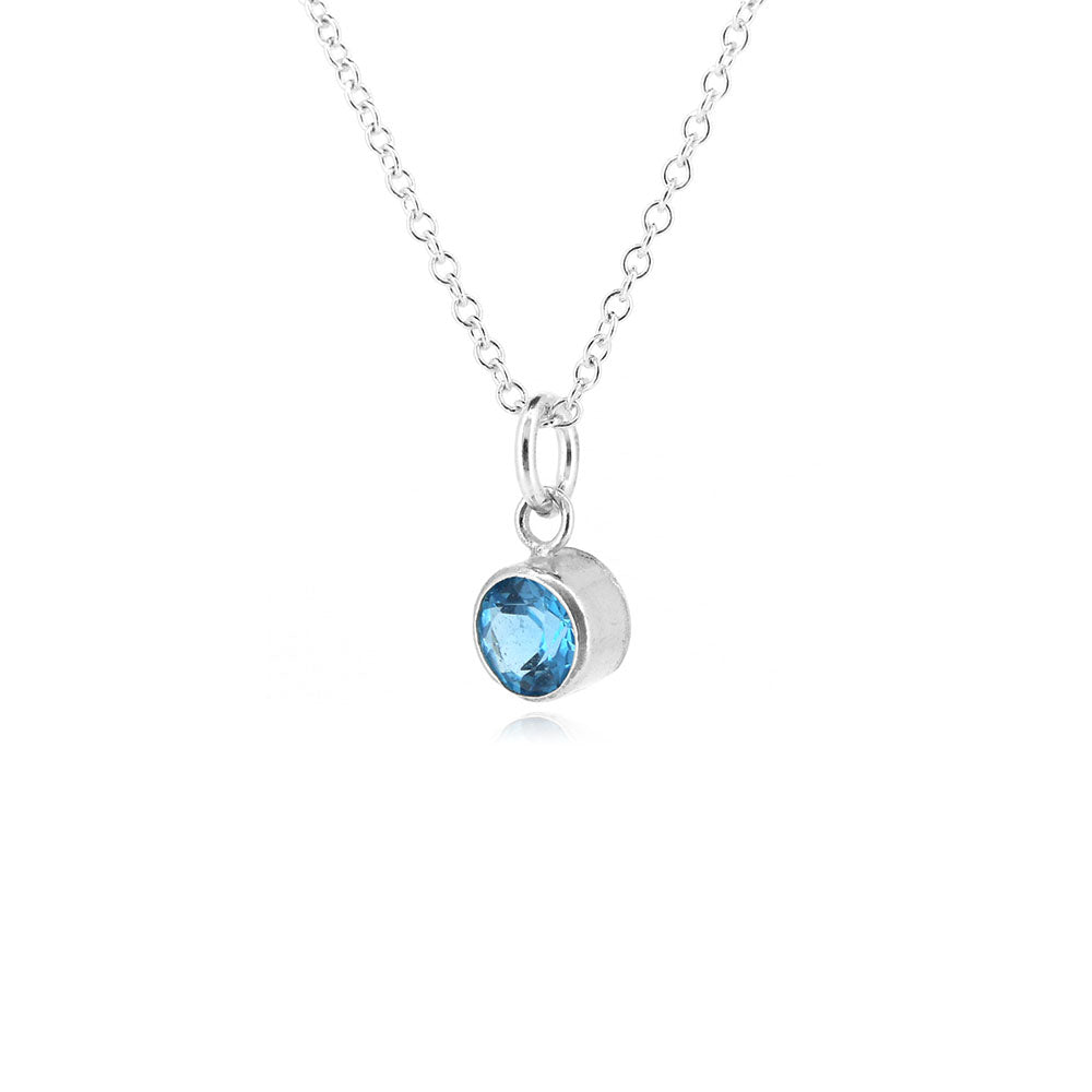 Celeste Swiss Blue Topaz Necklace - Sterling Silver Necklace