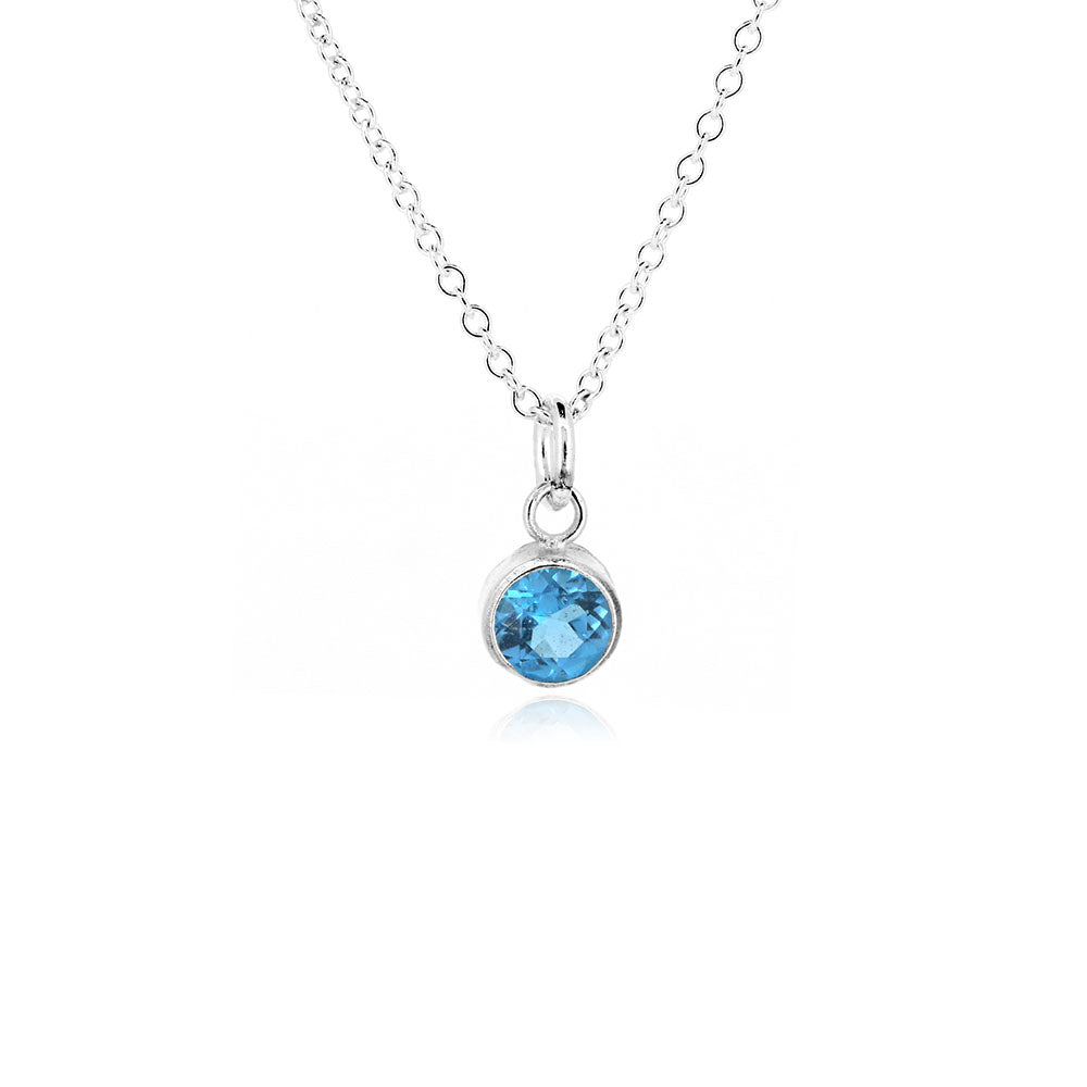 Celeste Swiss Blue Topaz Necklace - Sterling Silver Necklace