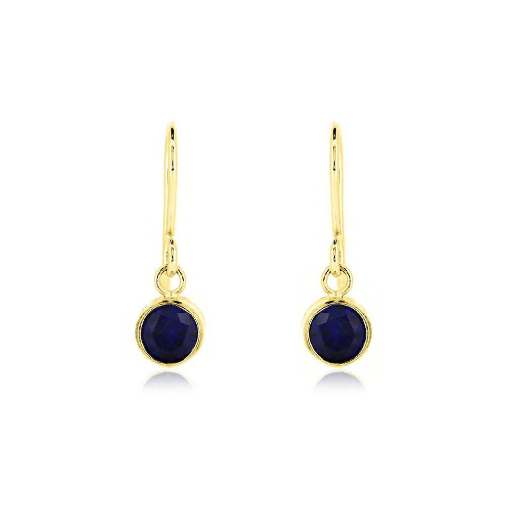 Celeste Lab-Grown Sapphire Drop Earrings - Yellow Gold Vermeil Drop Earrings