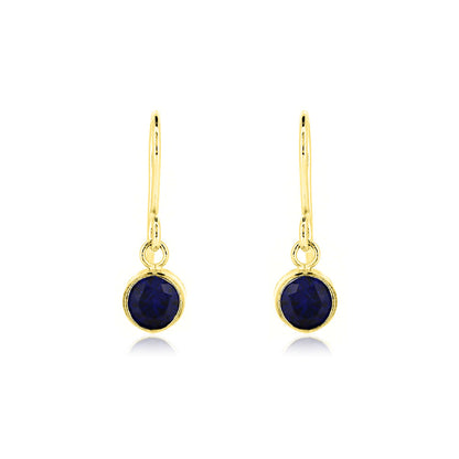 Celeste Lab-Grown Sapphire Drop Earrings - Yellow Gold Vermeil Drop Earrings