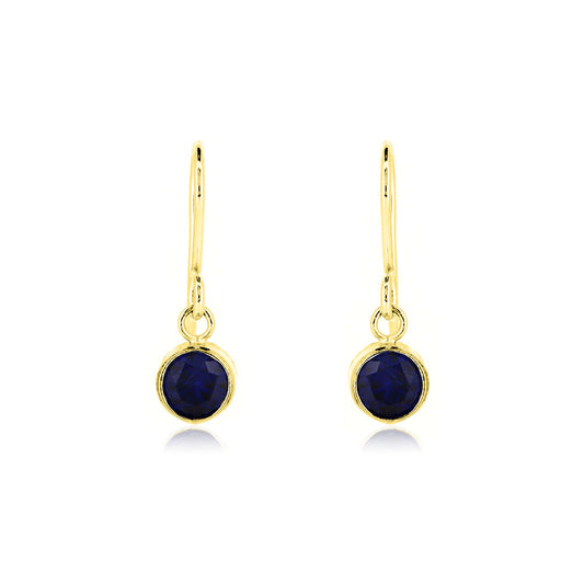 Celeste Lab-Grown Sapphire Drop Earrings - Yellow Gold Vermeil Drop Earrings