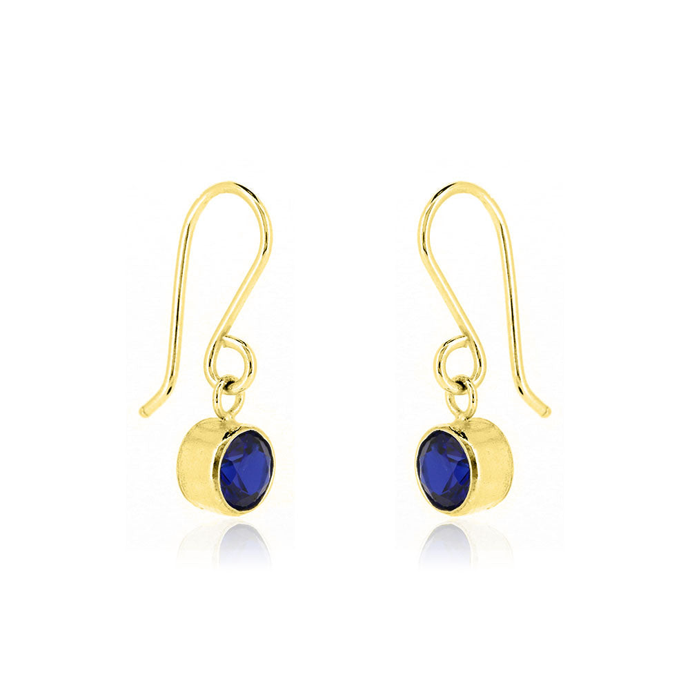Celeste Lab-Grown Sapphire Drop Earrings - Yellow Gold Vermeil Drop Earrings