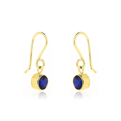 Celeste Lab-Grown Sapphire Drop Earrings - Yellow Gold Vermeil Drop Earrings