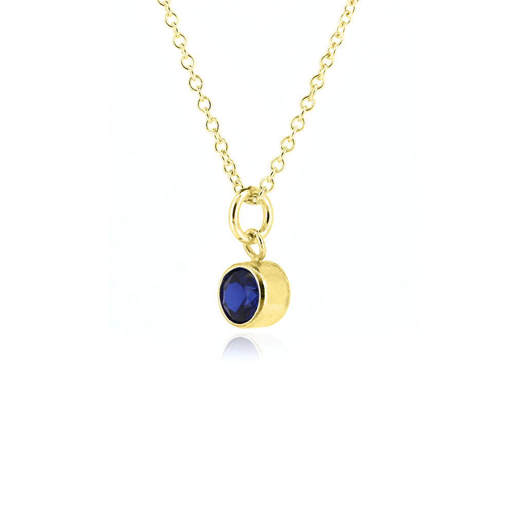 Celeste Lab-Grown Sapphire Necklace - Yellow Gold Vermeil Necklace