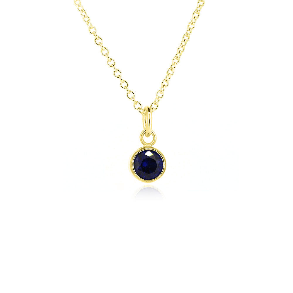 Celeste Lab-Grown Sapphire Necklace - Yellow Gold Vermeil Necklace