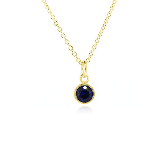 Celeste Lab-Grown Sapphire Necklace - Yellow Gold Vermeil Necklace