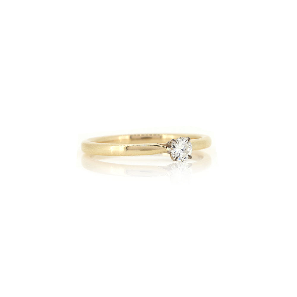 Grace Diamond Solitaire 0.16ct Ring - 9ct Yellow and White Gold Rings