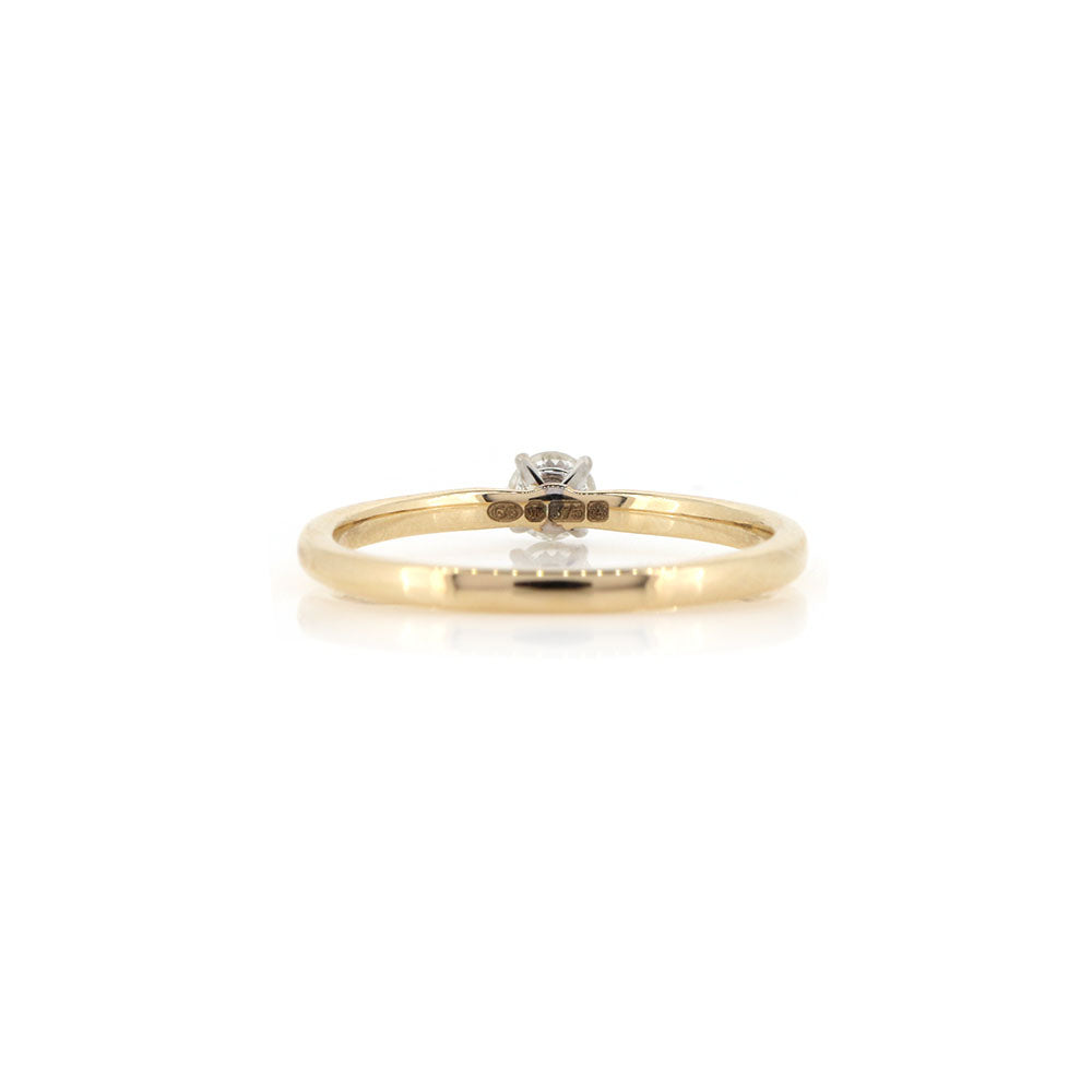 Grace Diamond Solitaire 0.16ct Ring - 9ct Yellow and White Gold