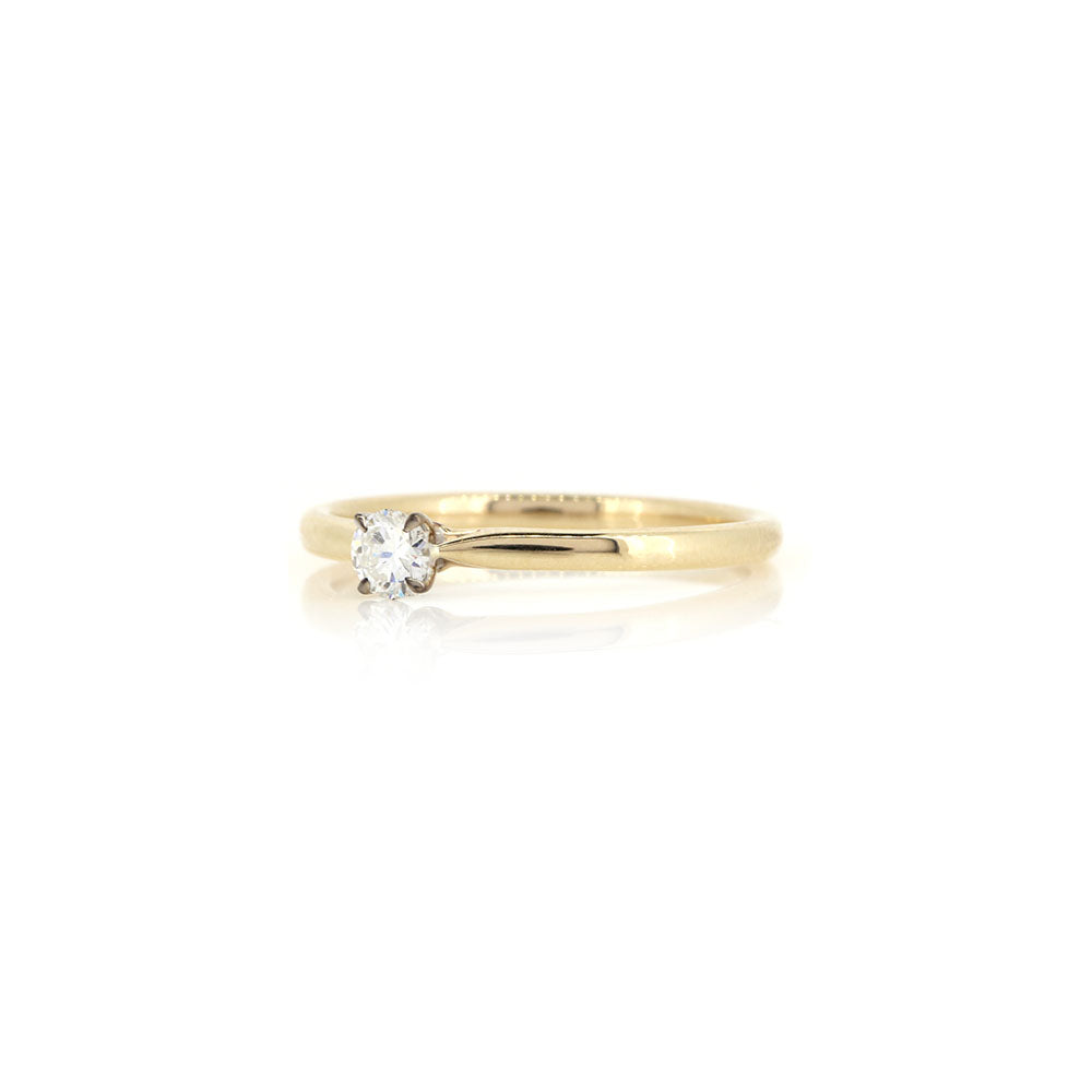 Grace Diamond Solitaire 0.16ct Ring - 9ct Yellow and White Gold