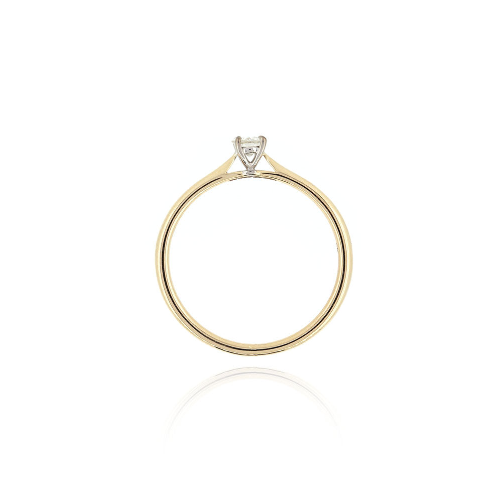 Grace Diamond Solitaire 0.16ct Ring - 9ct Yellow and White Gold