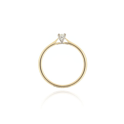 Grace Diamond Solitaire 0.16ct Ring - 9ct Yellow and White Gold