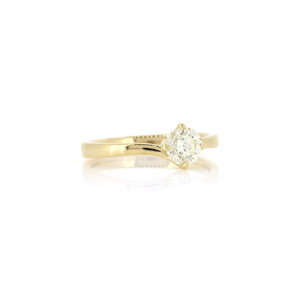 Grace Diamond Solitaire Twist 0.66ct Ring - 18ct Yellow Gold Rings