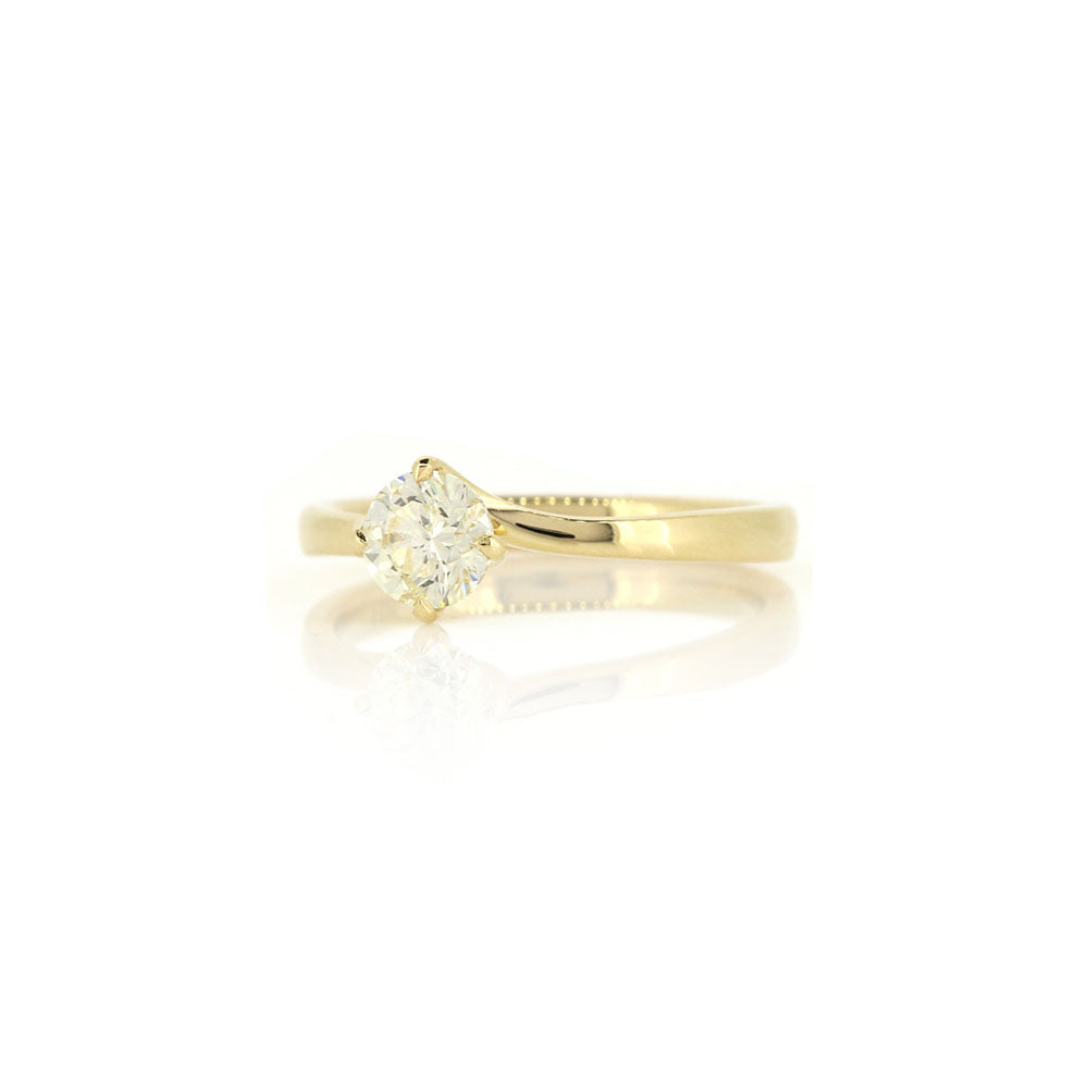 Grace Diamond Solitaire Twist 0.66ct Ring - 18ct Yellow Gold Rings