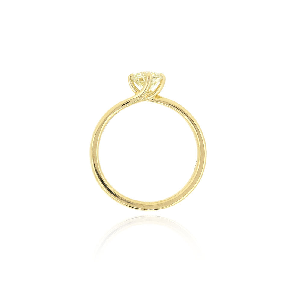 Grace Diamond Solitaire Twist 0.66ct Ring - 18ct Yellow Gold Rings