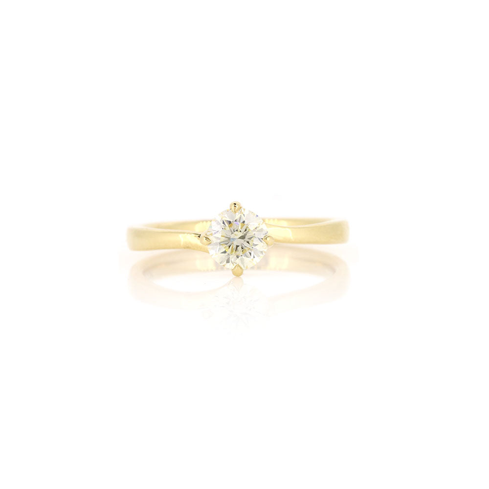 Grace Diamond Solitaire Twist 0.66ct Ring - 18ct Yellow Gold Rings