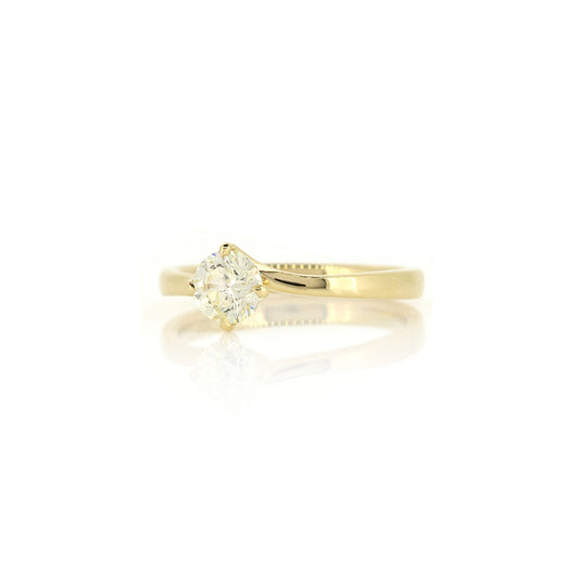 Grace Diamond Solitaire Twist 0.66ct Ring - 18ct Yellow Gold