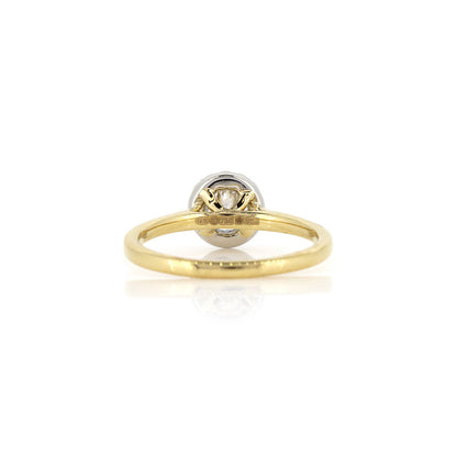 Grace Diamond Solitaire Round Halo 0.45ct Ring - 18ct Yellow Gold and Platinum