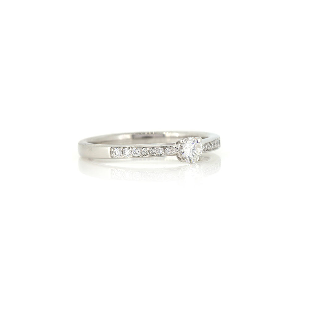 Grace Diamond Solitaire with Diamond Set Shoulders 0.31ct Ring - Platinum Rings