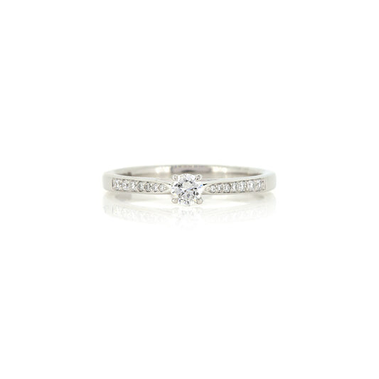 Grace Diamond Solitaire with Diamond Set Shoulders 0.31ct Ring - Platinum Rings