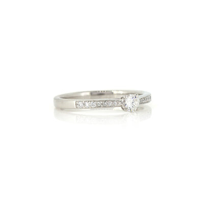 Grace Diamond Solitaire with Diamond Set Shoulders 0.31ct Ring - Platinum