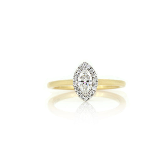 Grace Diamond Marquise 0.48ct Ring - 18ct Yellow Gold and Platinum Rings